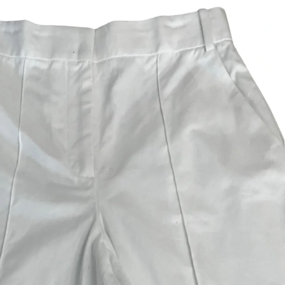 Tory Burch White Cotton Pleated Pants  Size 6  Style 1212-142932  Luxury…